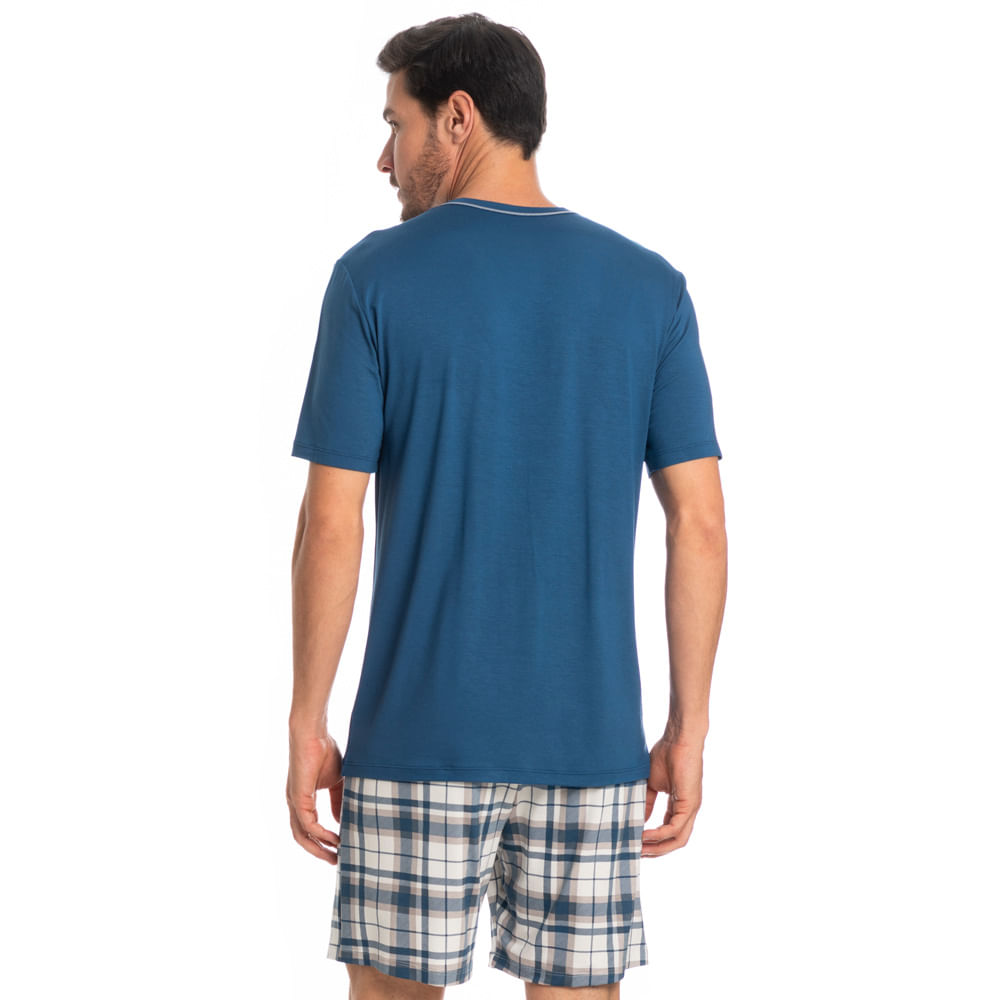 Pijama Masculino Curto Winter Tombini Azul-2 - Imagem 2