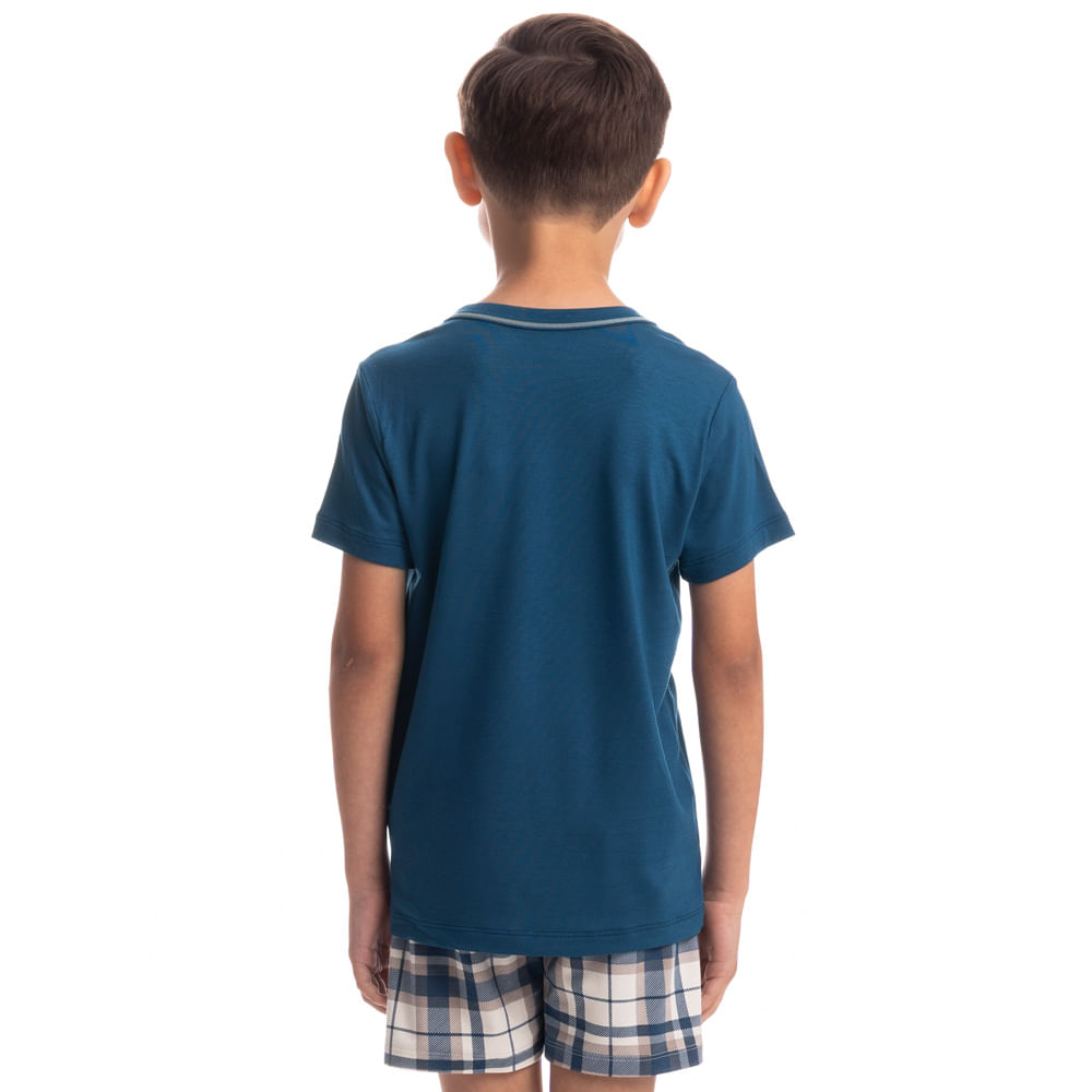 Pijama Infantil Curto Unissex Winter Azul-2 - Imagem 2