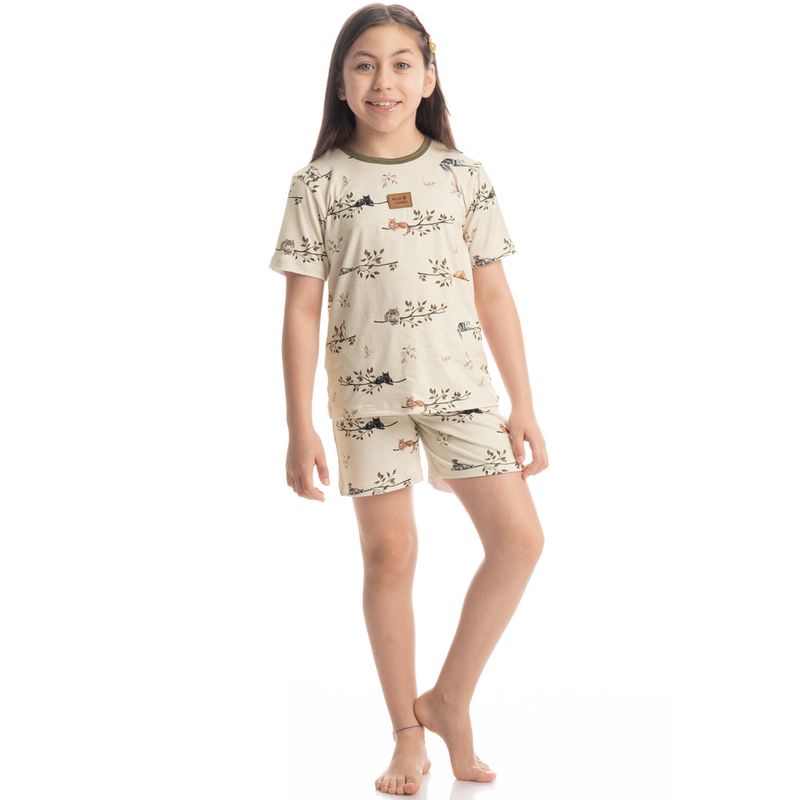 Pijama-Infantil-Unissex-Curto-Cats-Winter-Fiends