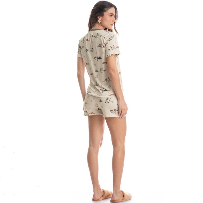 Pijama-Feminino-Curto-Cats-Winter-Fiends