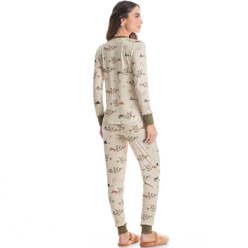Pijama-Feminino-Longo-Cats-Winter-Friends-