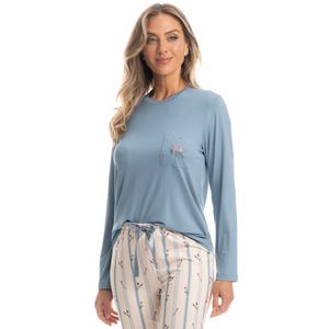 Pijama Feminino Longo Flor