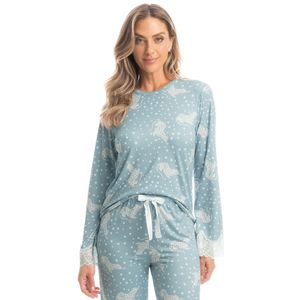 Pijama Feminino Longo Wide Leg Angelina