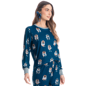 Pijama Feminino Longo Com Punho Lyla Ski