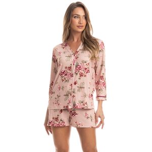 Pijama Feminino Curto Americano Flora