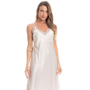 Camisola Midi Em Cetim Magnólia