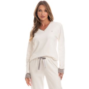 Pijama Feminino Longo Com Renda Bela