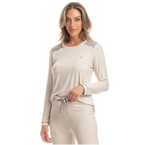 Pijama Wide Leg Com Renda Maiana