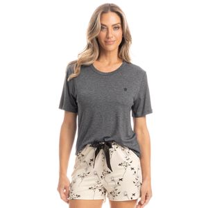 Pijama Feminino Curto Rosa