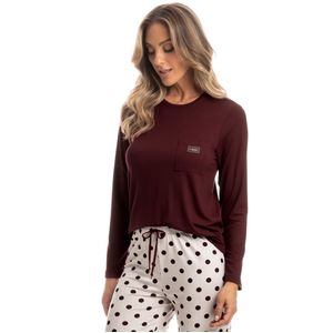 Pijama Feminino Longo Com Bolso Carmela