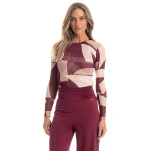 Blusa Feminina Manga Longa De Tule Vinhedo