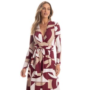 Vestido Midi Com Amarração Vinhedo