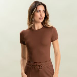 Blusa Manga Curta Modal Canelada Vivame