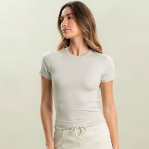 Blusa Manga Curta Modal Canelada Vivame