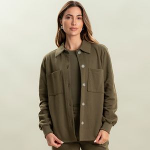Camisa Feminina Em Moletom Emmy Khaki Vivame