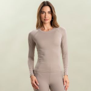 Blusa Feminina Manga Longa Raglan Micromodal Stone Vivame