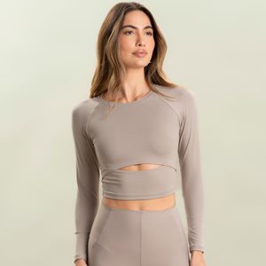 Blusa Feminina Manga Longa Cut Out Stone Vivame