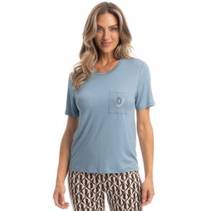 Pijama Feminino Longo Manga Curta Cajueiro