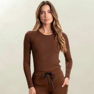 Blusa Manga Longa Canelada Thermal Vivame