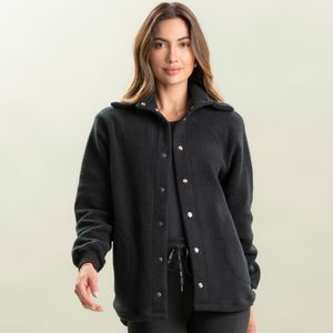 Camisa Abotoada Feminina Mini Sherpa Com Gola Alta Vivame