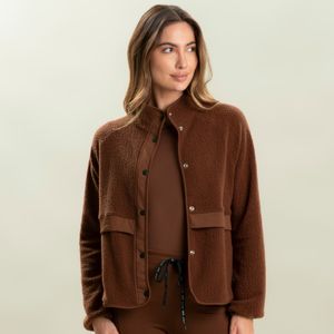 Casaco Abotoado Feminino Mini Sherpa Com Bolso Vivame