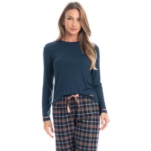 Pijama Feminino Longo Xadrez Cozy
