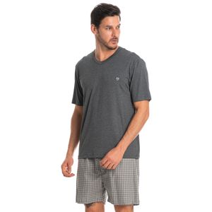Pijama Masculino Curto Lorenzo Cinza Tombini