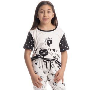 Pijama Infantil Longo Manga Curta Fred