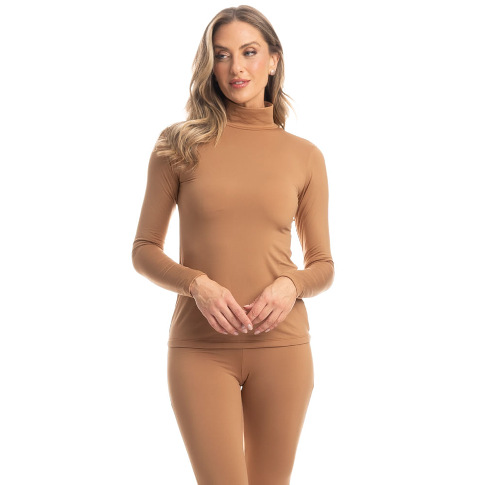 Blusa Gola  Alta Thermo Bege - Imagem 1