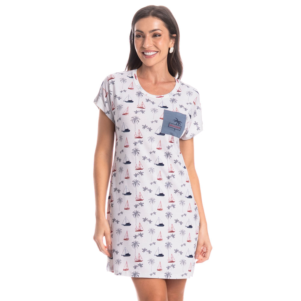 Camisão Curto Com Bolso Veleiro Azul-2 - Imagem 1