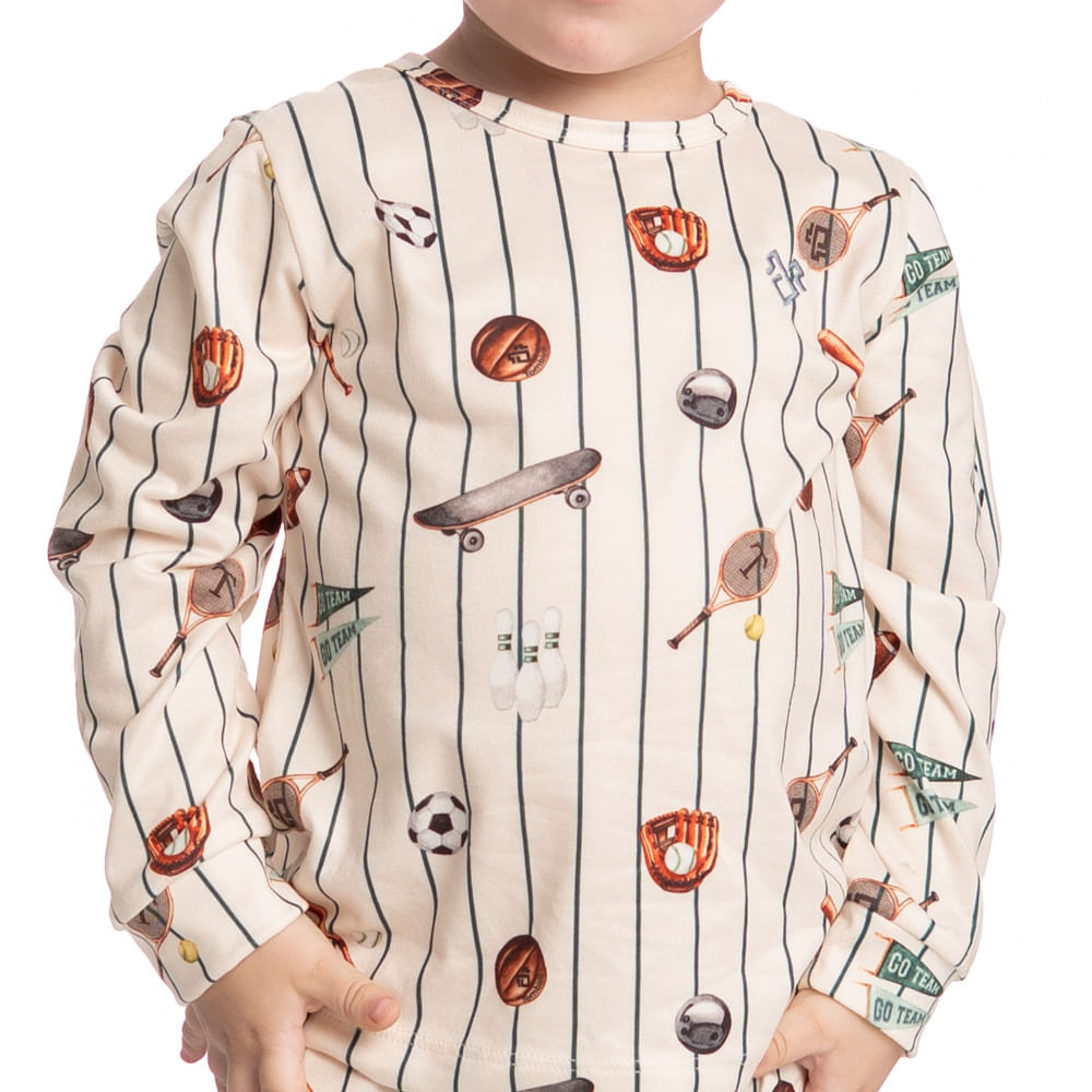 Pijama Infantil Longo Sport Verde - Imagem 2
