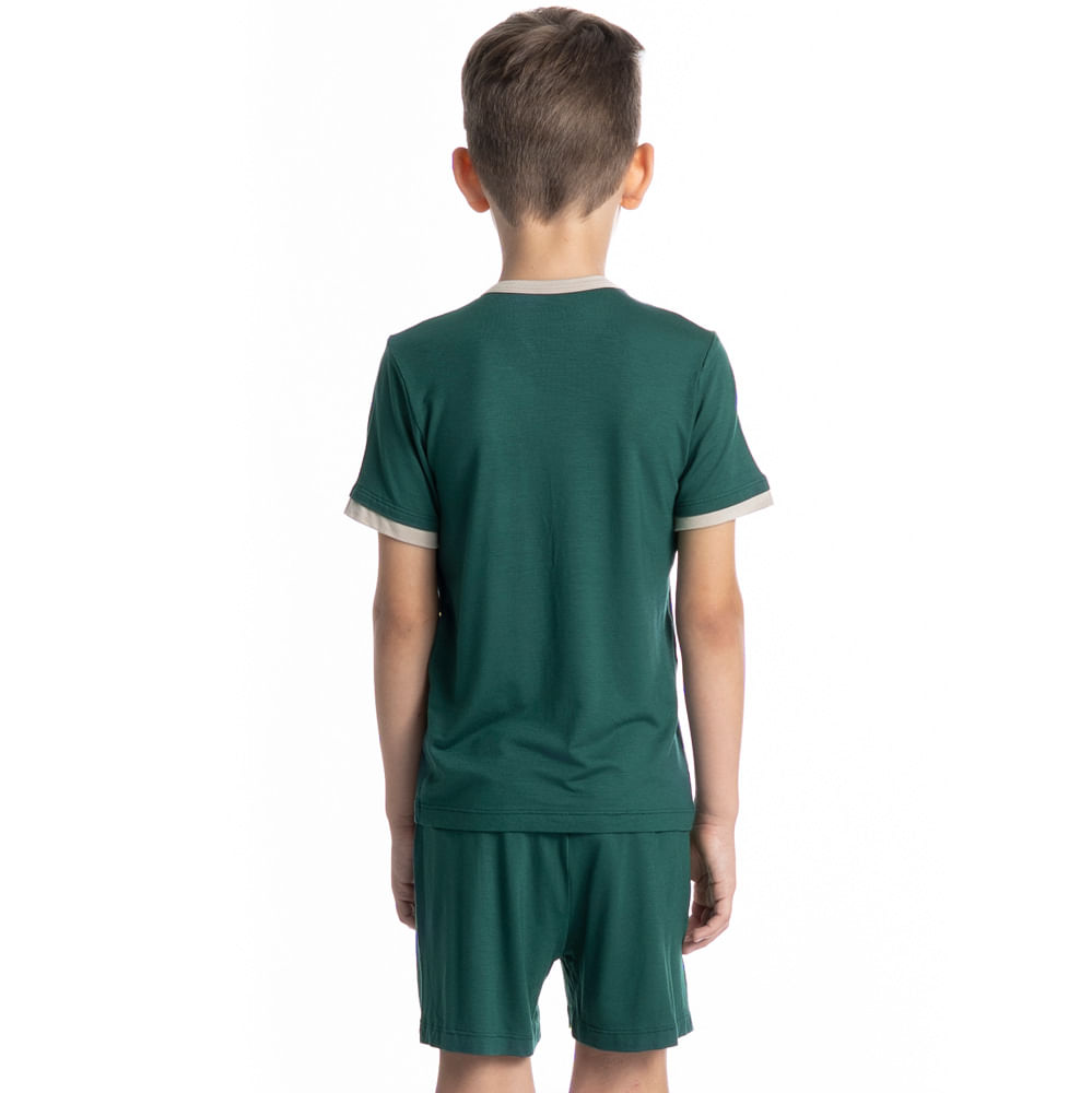 Pijama Curto Infantil Antônio Tombini Verde - Imagem 2