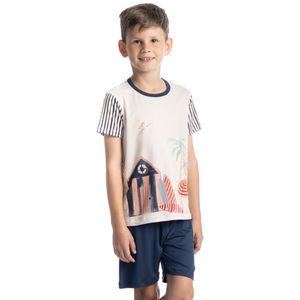 Pijama Curto Infantil Masculino Navy