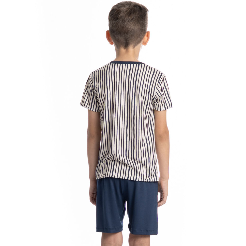 Pijama Curto Infantil Masculino Navy Azul-marinho - Imagem 2