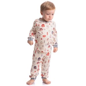 Pijama Unissex Infantil Longo Com Punho Navy Tombini