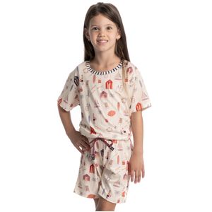 Pijama Curto Infantil Feminino Navy