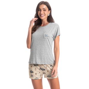 Pijama Feminino Curto Family Trip