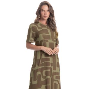 Vestido Com Manga Cravo