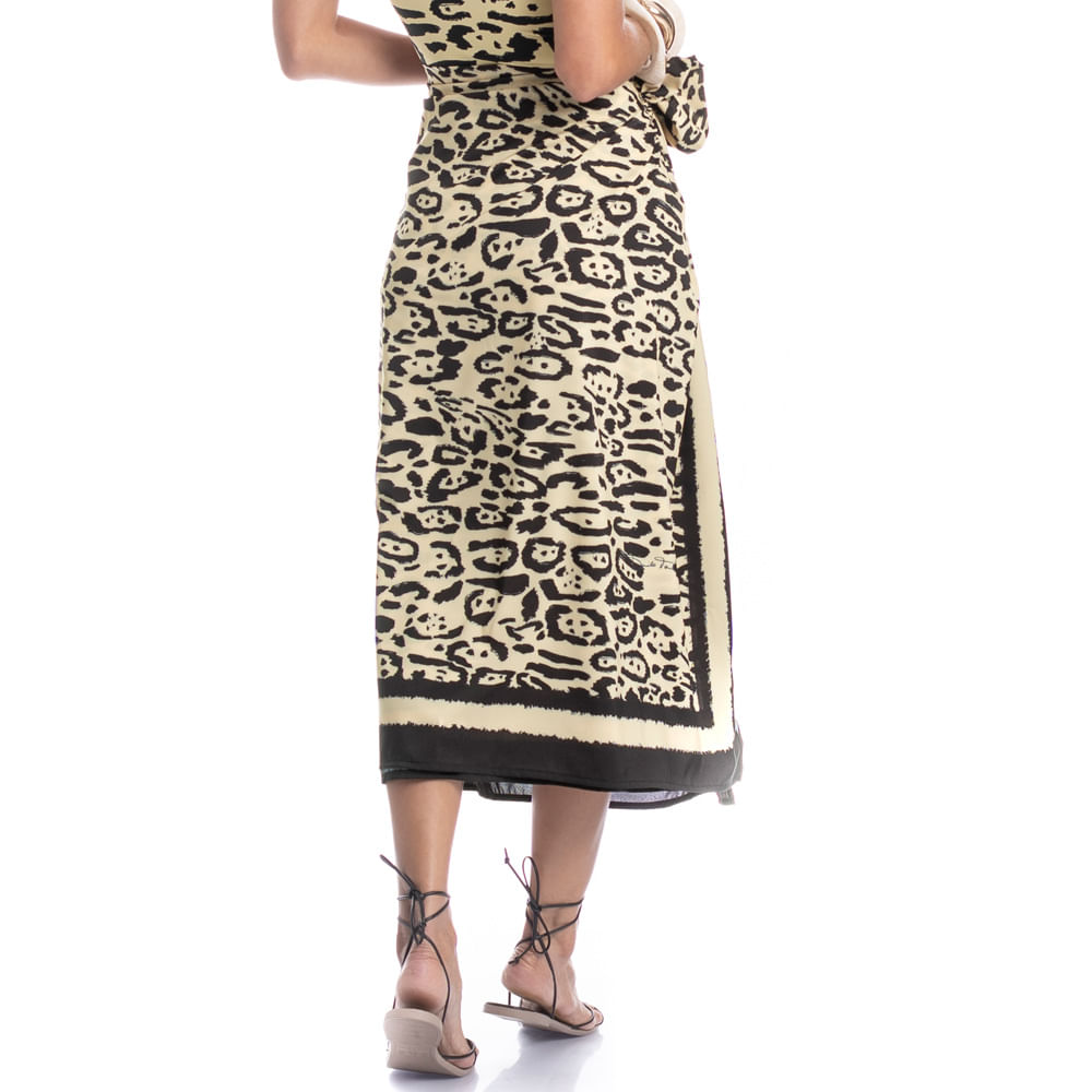 Pareô Estampado Onça Bege - Imagem 2