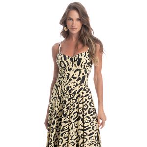 Vestido Longo Corset Onça