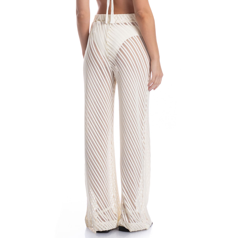 Calça Feminina Ampla Rendão Safari Branco - Imagem 2