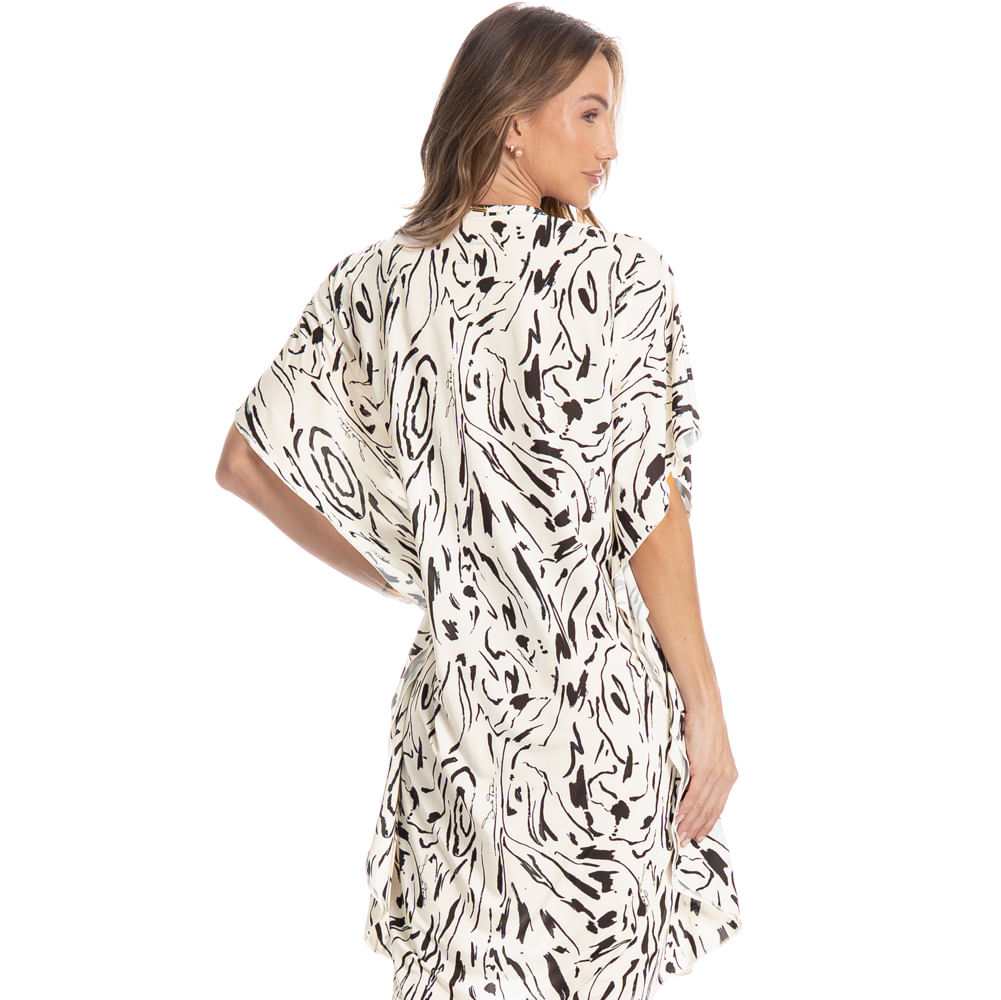 Kaftan Feminino Médio Nero Branco - Imagem 2