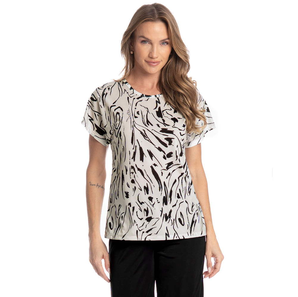 Pijama Feminino Pescador Nero Branco - Imagem 1