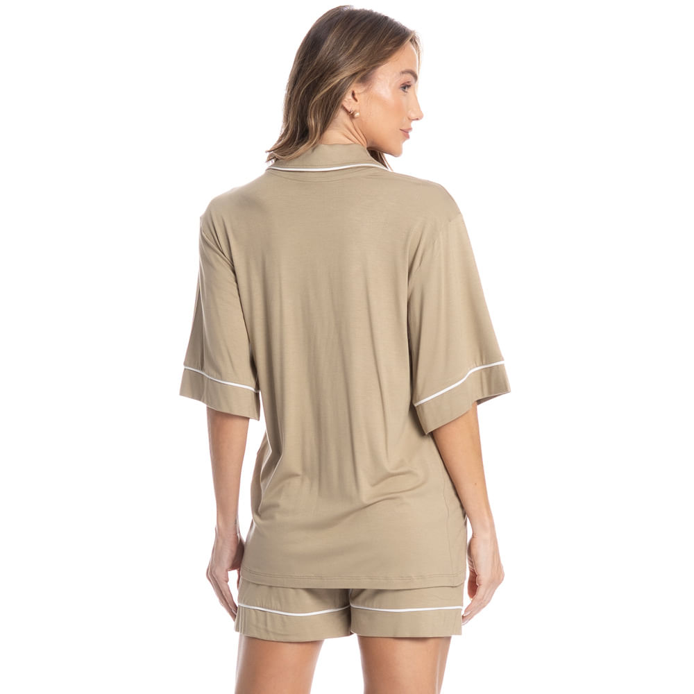 Pijama Feminino Curto Americano Samantha Verde - Imagem 2