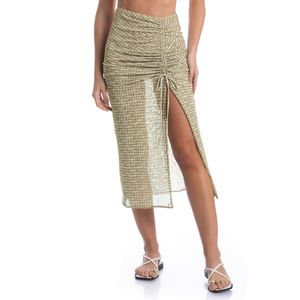 Saia Midi De Tule Franzida Conchas