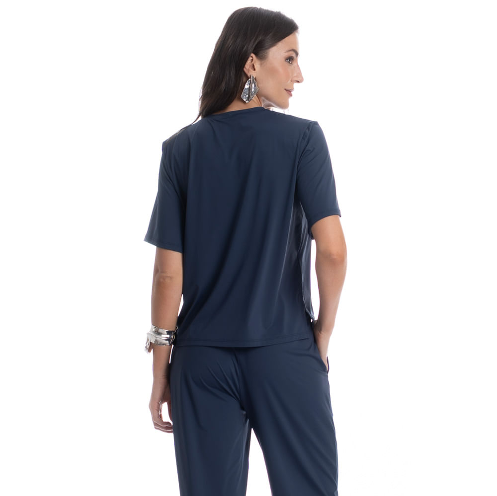 Blusa Ampla Feminina Breeze Azul-marinho - Imagem 2