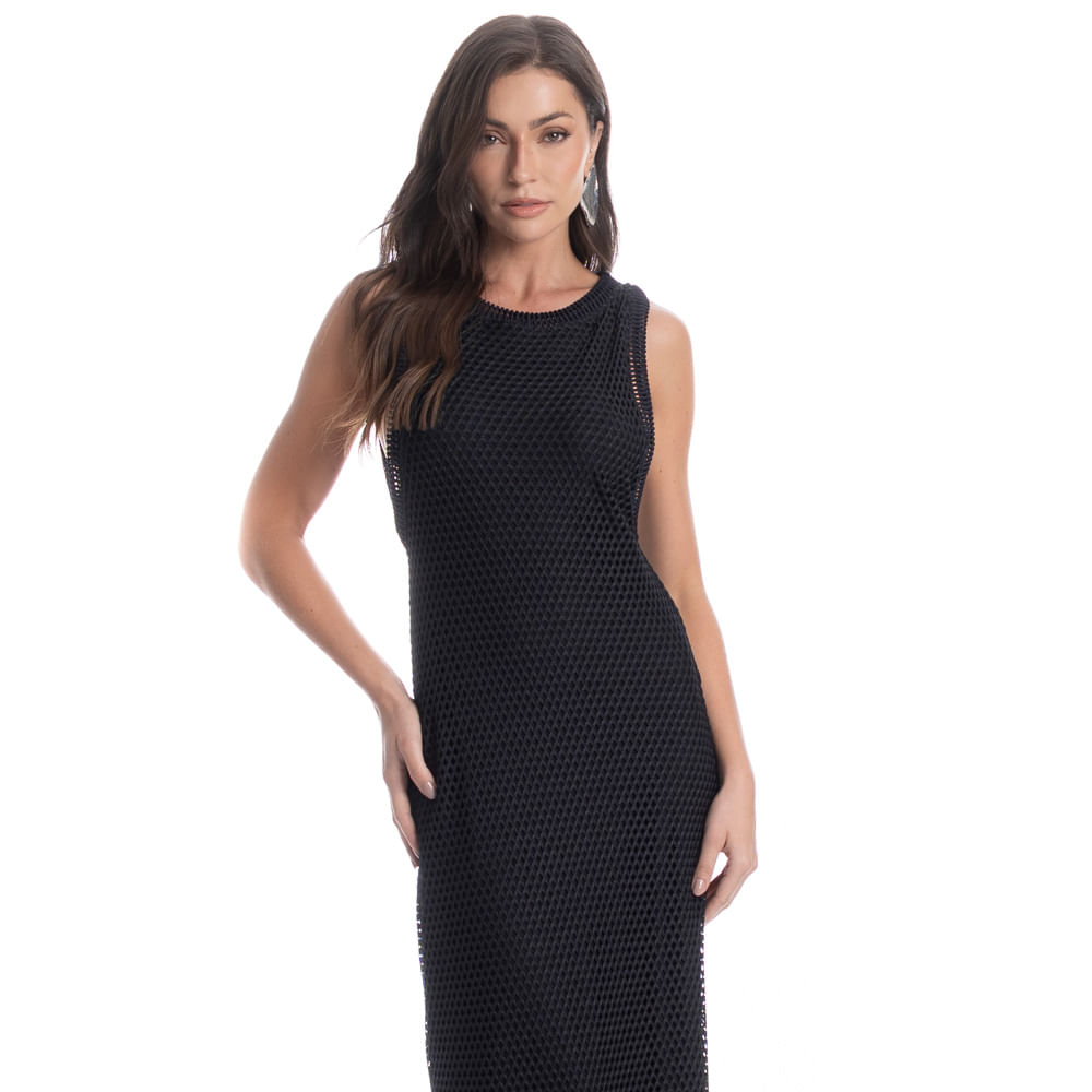 Vestido Longo Regata Arena Preto - Imagem 1