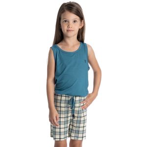 Pijama Feminino Infantil Curto Regata Chess