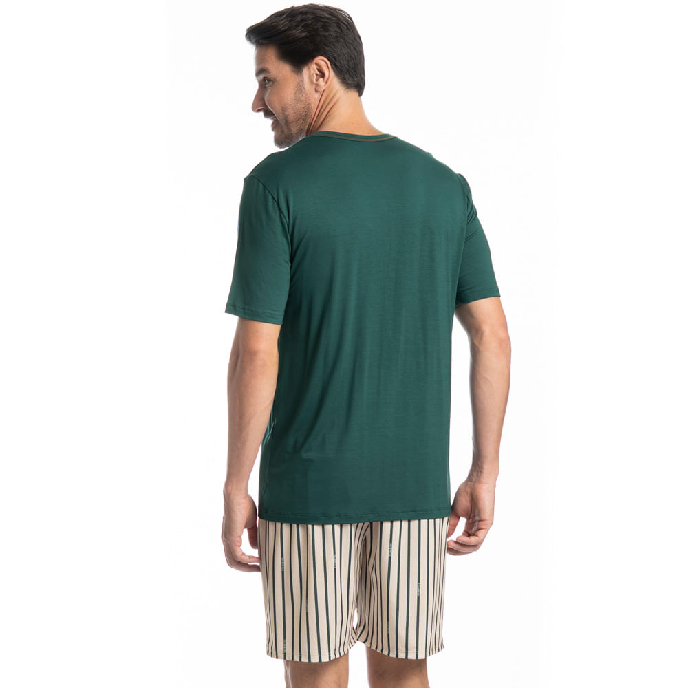 Pijama Masculino Curto Tombini Verde - Imagem 2