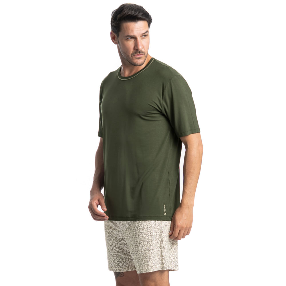 Pijama Masculino Curto Apolo Tombini Verde - Imagem 1